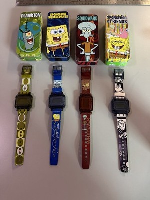 2005 Burger King SpongeBob Reversible Watches Squidward, Plankton, Patrick, & SB