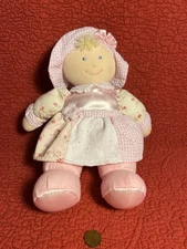 11” Kids Preferred Doll Maggie Pink Dress Eyelet Seersucker Satin Plush Stuffed