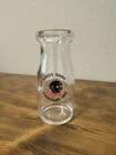 Vintage Chocolate Milk Glass Bottle Kings Dairy Half Pint EUC