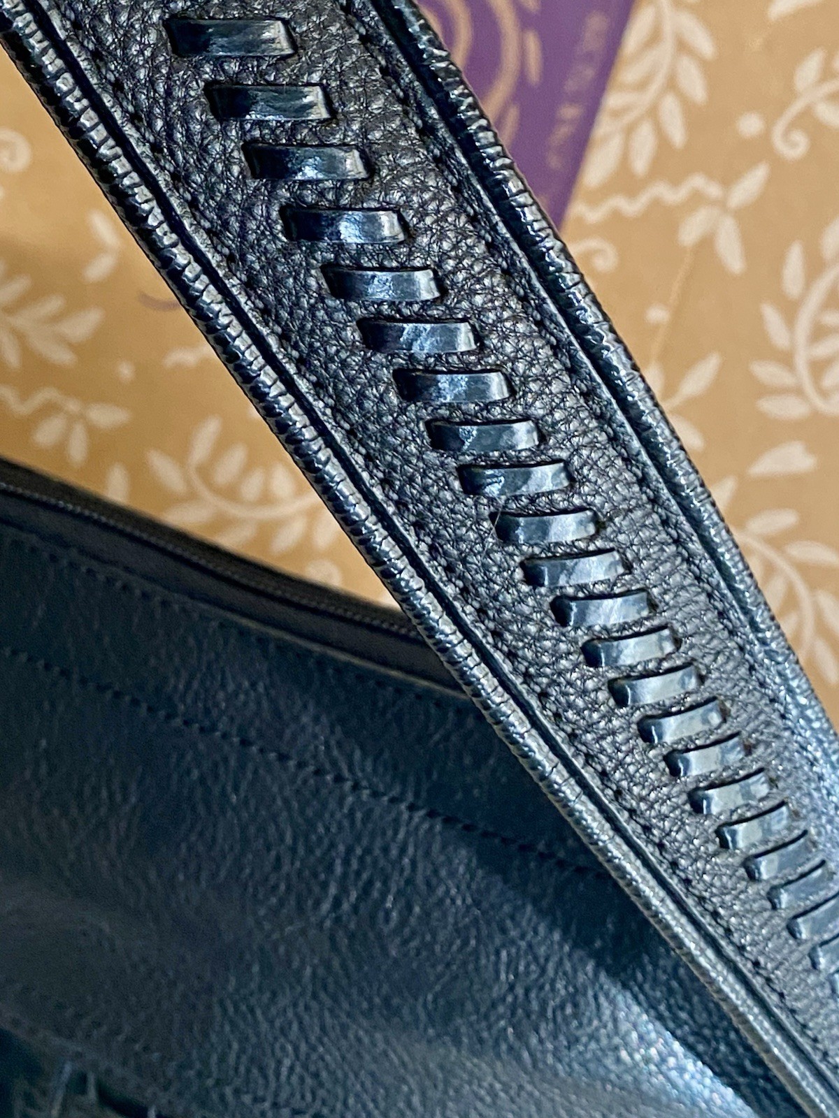 Croc Embossed Leather & Suede Patchwork Brighton … - image 7