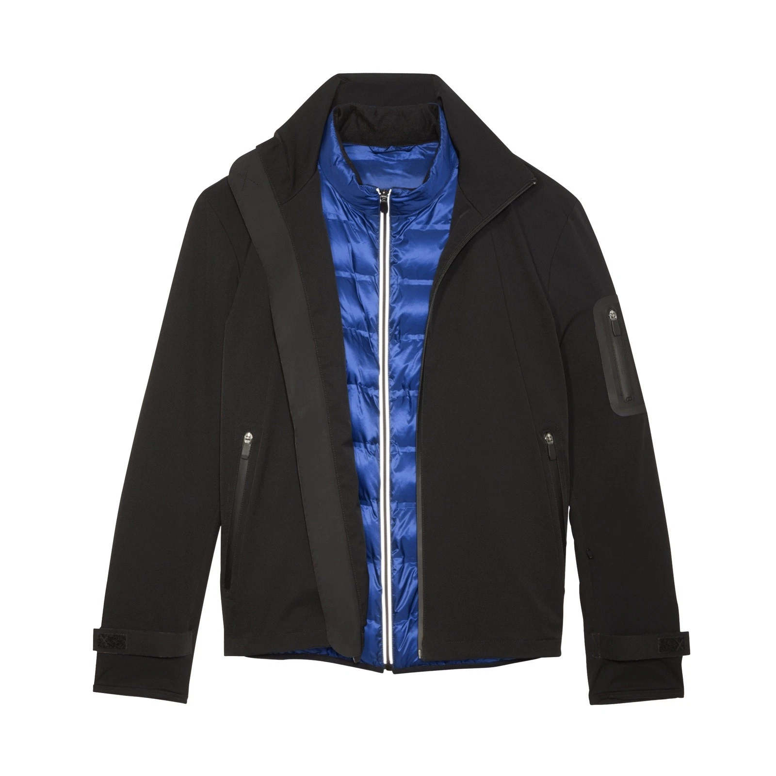 Mens Michael Kors Kors X Tech Jacket XL Black Technical Full Zip Layered Look - product detail image 1