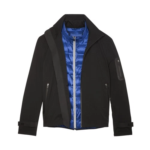 Mens Michael Kors Kors X Tech Jacket XL Black Technical Full Zip Layered Look - product listing photo