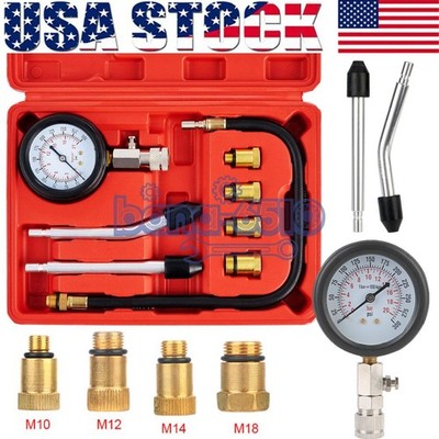 Petrol Engine Cylinder Compression Tester Kit for Automotive Motorcycle Tool NEW