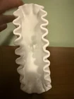 Fenton Hobnail Fan Vase 1960s White Milk Glass Crimped Edge Footed