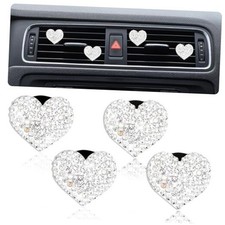4Pcs Bling Heart Car Air Vent Clips Charms Air Conditioning Outlet Clip