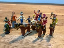 10 Stk. Figuren antik Spielzeug Miniatur Holz Erzgebirge Alt Festzumzug