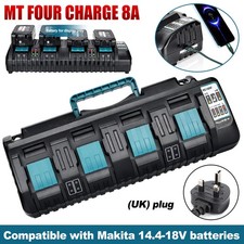 4-Port 14.4V-18V For Makita DC18SF RCT LXT Li-ion Dual High FAST Battery Charger