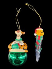 2 Vintage Disney Christmas Ornaments Winnie the Pooh Bear  Tigger EX 