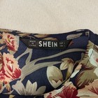 Shein Women's Dark Blue Floral Flowers Short Sleeve Romper Shorts Size Large — photo 4