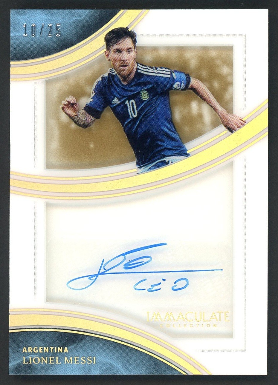 2017 Immaculate Soccer Shadowbox Signatures Gold Lionel Messi AUTO 10/25