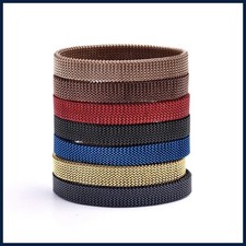 Stainless Steel Elastic Spring Mesh Bracelet Colorful Stretch Wrist Bangle
