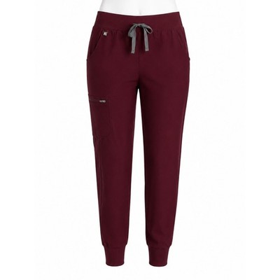 Size XS FIGS Zamora Jogger Scrub Pants Burgundy Technical Collection