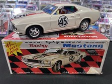 Vintage 1960s-1970s Taiyo Non-Fall Mystery Bump  n Go Ford Mustang 45 With Box