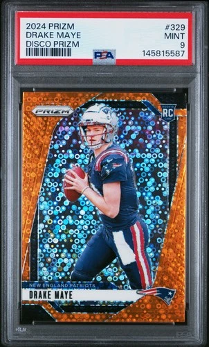 2024 PANINI PRIZM DISCO PRIZM #329 DRAKE MAYE ROOKIE RC PSA 9