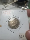 ERROR 1859 Indian Head Cent Overdate FS303 XF Full Liberty First Year Penny Coin