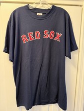 Majestic Boston Red Sox Team T Shirt Navy Blue Men  s Size Large