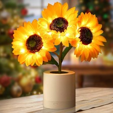 Sunflower Lamp Rechargeable Flower Night Light Dimming Table Bedroom Decor