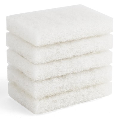 Non-Scratch Nylon scrubbing pad Replacement Scrubber, White 5 Pack 6 * 3.5 inch