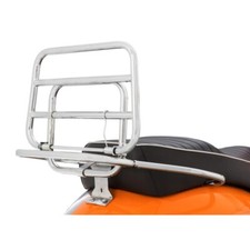 VESPA GTS 125 TO 300 2006 TO 2024 CHROME REAR LUGGAGE CARRIER WITH GRAB RAILS