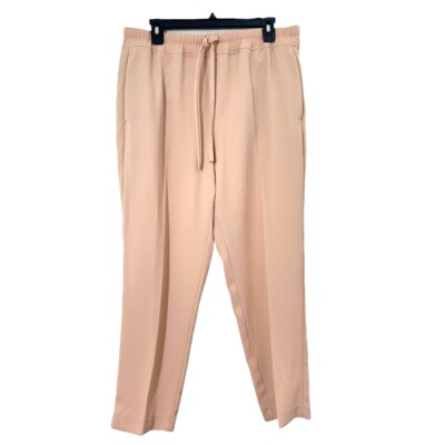 REISS Hailey Traper Drawstring Trouser Pants Blush Pink Size US 10 Pre-Loved