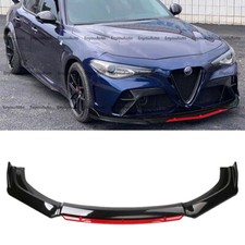 Front Bumper Lip Spoiler Splitter Black Red For Alfa Romeo Giulia Universal Front Bumper Lip Spoiler Splitter Black Red For Alfa Romeo Giulia Universal