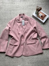 Mint Velvet Pink Oversized Blazer Tailored Single Breasted Flap Pockets £169