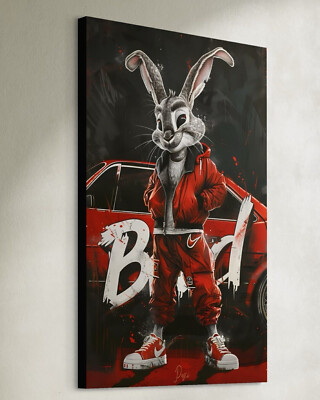 Bugs Bunny Leinwand Bild Pop Art Wanddeko Auto Looney Tunes Jogger Cooler Hase