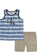 Calvin Klein Boys 2 Pieces Blue Horizon Tank Short Set Size 4T