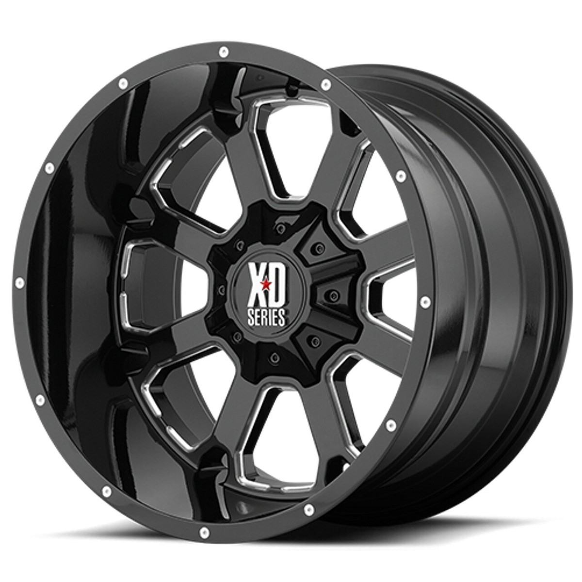 Uesd　CASH　９’０　AllRound Custom 20x9 +0 XD XD825 Buck 25 8x6.5 Gloss Black Milled Wheels (Set of 4