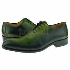 Handmade Men's Leather Oxfords Burnished Rounded Toe New Premium Shoes-708