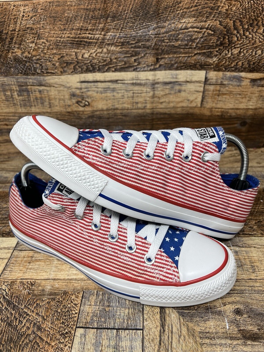 Converse All Star USA Mens 8 Womens 10 American Flag Low Top 