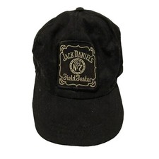 VINTAGE JACK DANIELS SNAP BACK HAT FIELD TESTER OLD No7 BLACK MADE IN USA