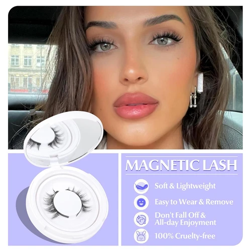 Reusable Natural Magnetic Eyelashes with Applicator No Glue Needed Lashes Kit US - Picture 6 of 16