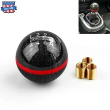 Red Side Modified Genuine Carbon Fiber 6 Speed Manual Spherical Gear Shift Knob