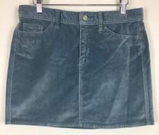 Gap Corduroy Skirt Womens Size 8 Blue Straight Pockets Solid Zip Fly NWT