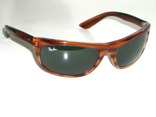 VINTAGE B L RAY-BAN L2872 THICK TORTOISE G15 CRYSTAL UV BALORAMA WRAP SUNGLASSES
