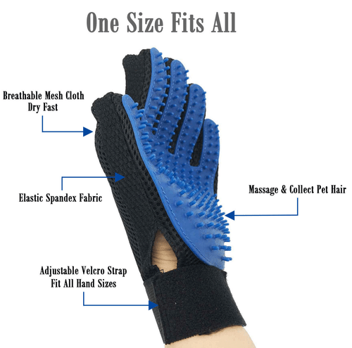 Pet Hair Brush Dog Cat Comb Gloves Grooming Remover Mitt Fur Massage DeShedding - Picture 3 of 8