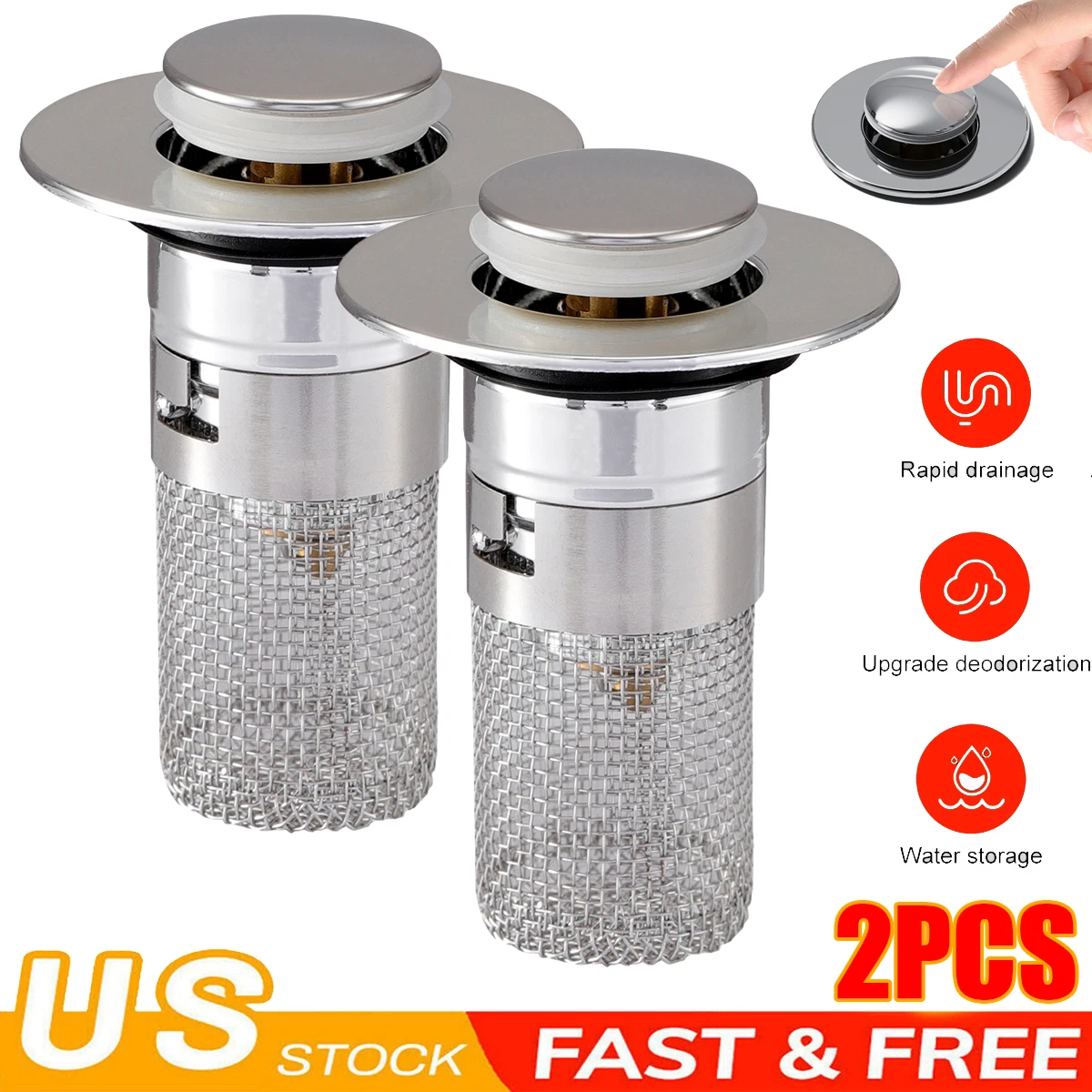 Fregadero Tapón Baño Pop Up Colador De Tapón De Lavabo De Ba