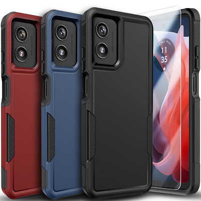 For Motorola Moto G 5G 2024 Case Phone Cover Shockproof+Tempered Glass Protector