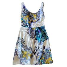 Tahari Womens Dress Size 10 Floral Print Sleeveless Tank Lined Side Zip Summer