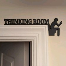 Thinking Room Funny Bathroom Door Sign Topper Plaque Toilet Bath Room Restroom