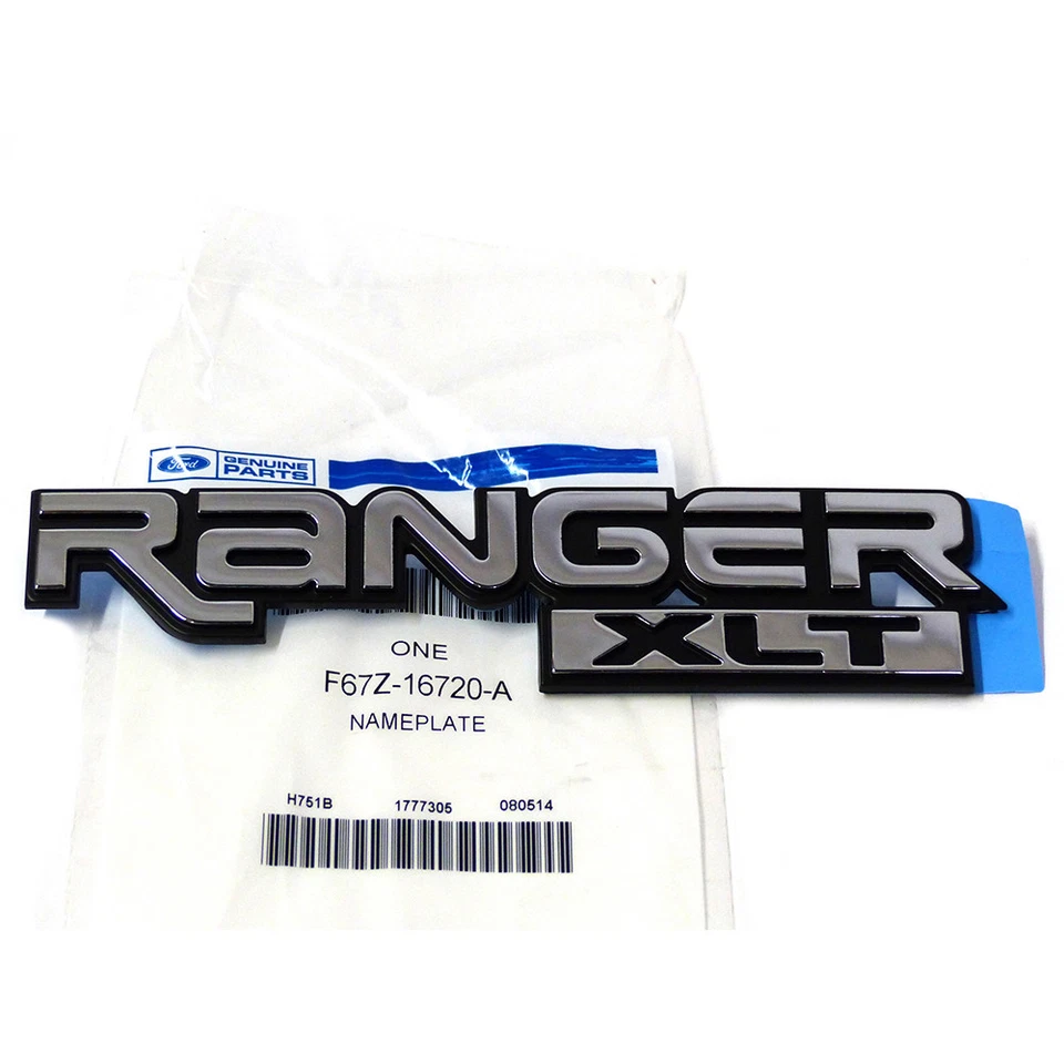 Ford Ranger XLT 1993-2005 cromo guardabarros emblema calcomanía derecha izquierda OEM F67Z-16720-A Foto 2 de 4