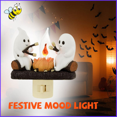 2024 Ghost Campfire Flickering Nightlight Halloween Atmosphere Decoration Gift