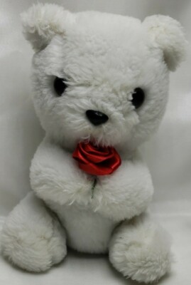 Vintage White Teddy Bear with Red Rose Superior Toy Novelty 6" Tall Sitting | eBay Vintage White Teddy Bear with Red Rose Superior Toy Novelty 6" Tall Sitting | eBay