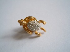 Turtle Pin Brooch Badge Rhinestones 2.0 X 1.2 Cm 2.4 G