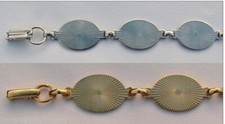 Lot of 8 BRACELET Blanks Forms (4 SILVER + 4 GOLD) 6 OVAL PADS 20mm per bracelet