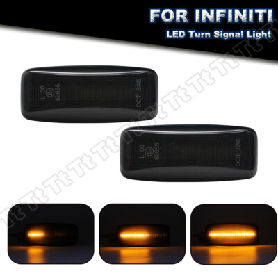 2x Sequential LED Side Marker Turn Signal Lights For INFINITI M35 M45 FX35 QX56