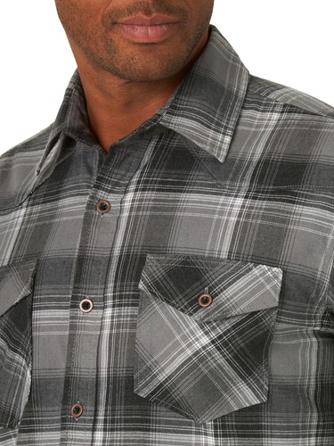 Wrangler Men's Premium Slim Fit Button-up Long Sleeve Plaid Shirts: S-3XL - Picture 10 of 17