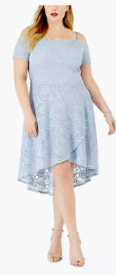 Women's Formal Dress Plus Size 20W CITY STUDIO Light Blue Off Shoulder Gown  #22 | eBay