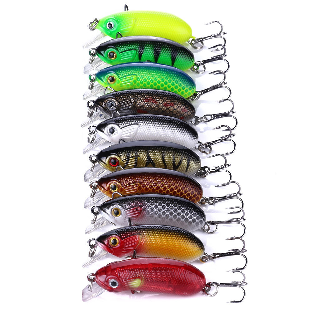 10 Pack Crankbait 5cm/7g Minnow Fishing Lures Hooks Tackle Hard Bait Bass Pike